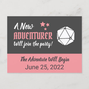 Anuncio de embarazo rosa de Tabletop RPG
