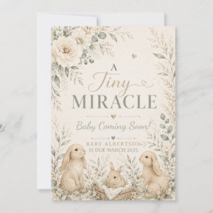 Anuncio de embarazo Tiny Miracle Bosque de conejos
