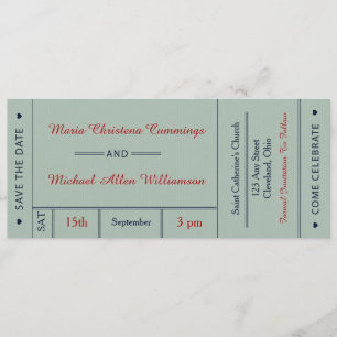 Anuncio de Entrada de Boda Retro para Guardar la F