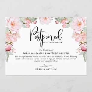 Anuncio de evento pospuesto, Blush Floral