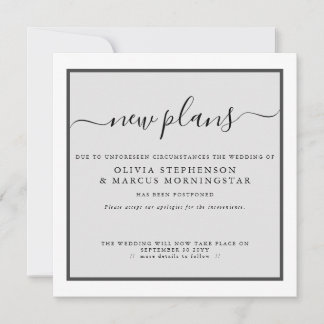 Anuncio de evento pospuesto moderno nuevos planes