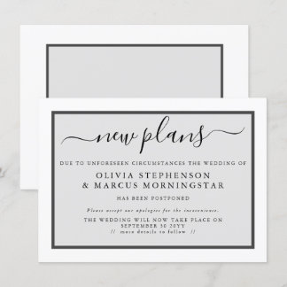 Anuncio de evento pospuesto moderno nuevos planes