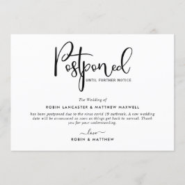 Anuncio de Evento Pospuesto, Tarjeta Moderna