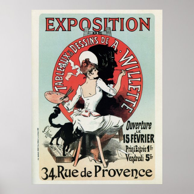 Anuncio de exposición de arte francés vintage (Frente)