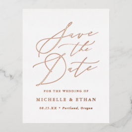 Anuncio de fecha de boda con letra caligráfica min