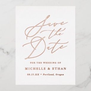 Anuncio de fecha de boda con letra caligráfica min