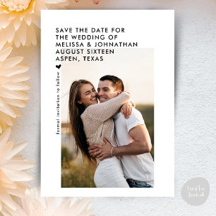 Anuncio de Fecha de Boda Minimalista Moderno y Lim