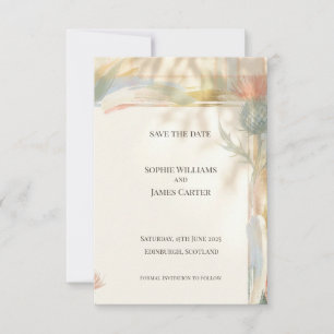Anuncio de Fecha de Bodas con Tartán de Cardo Esco