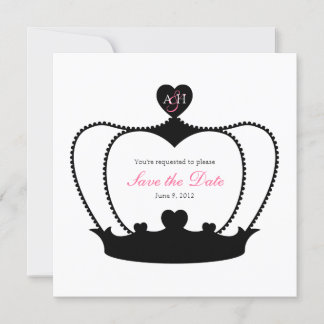 Anuncio de fecha de bodas en blanco y negro con mo