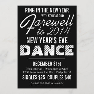 Anuncio de Fiesta de Año Nuevo al estilo retro