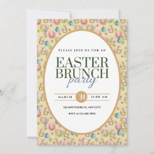 Anuncio de fiesta de brunch de Pascua elegante