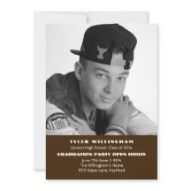 Anuncio de fiesta de graduación con foto de fútbol