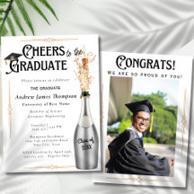 Anuncio de Fiesta de Graduación con Foto Retro Art