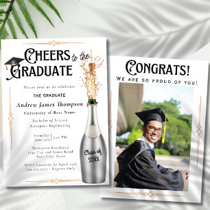 Anuncio de Fiesta de Graduación con Foto Retro Art