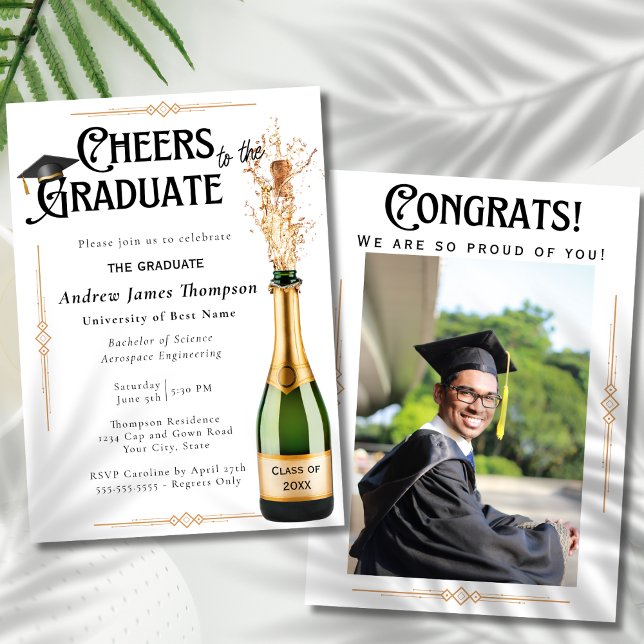 Anuncio de Fiesta de Graduación con Foto Retro Art (Subido por el creador)