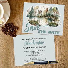 Anuncio de fiesta de reunión junto al lago