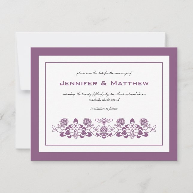 Anuncio de Flora Bee para Guardar la Fecha (Anverso)