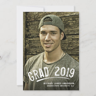 Anuncio de foto con carta blanca de graduación