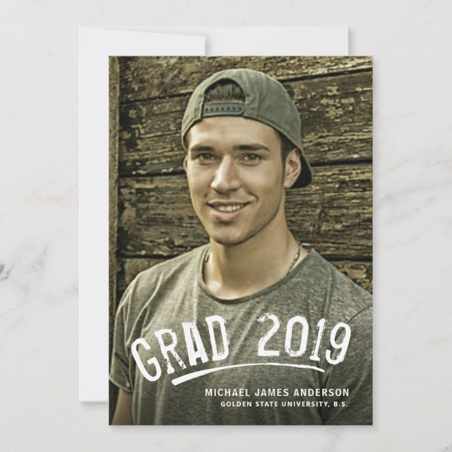 Anuncio de foto con carta blanca de graduación (Anverso)