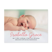 Anuncio de foto de bebé con guión rosa lindo