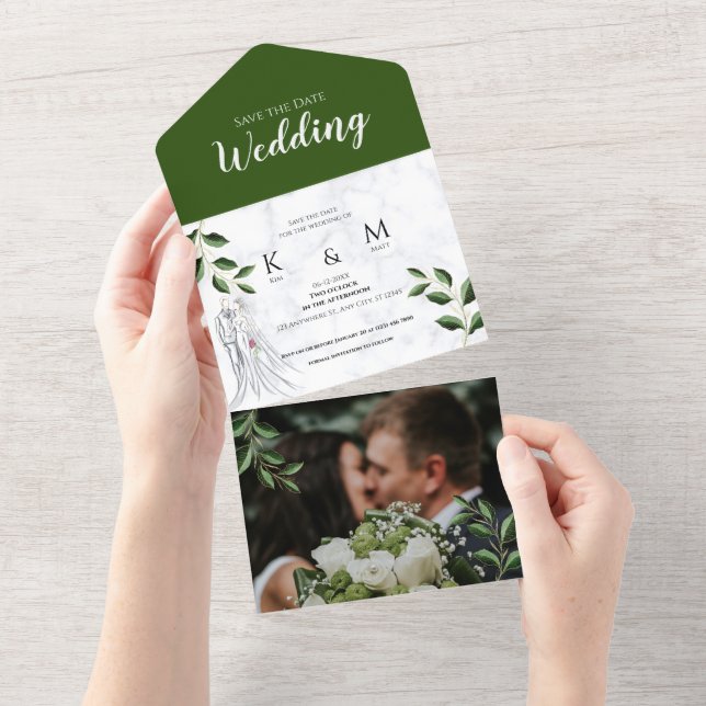 Anuncio de Foto de Boda Botánico Personalizado (desgarro)