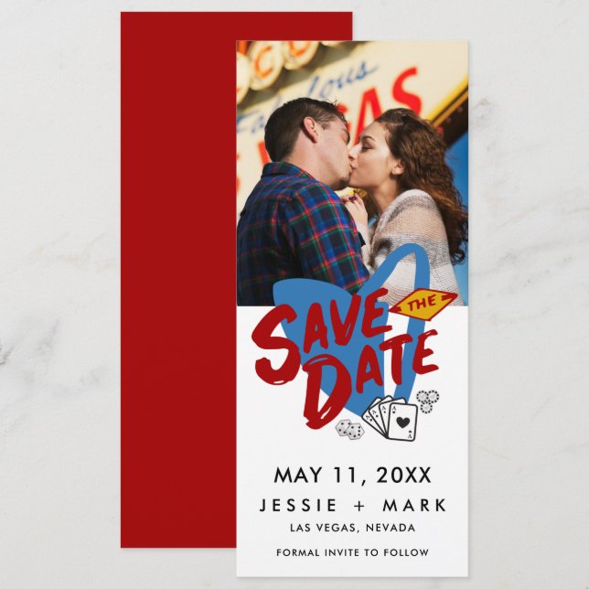 Anuncio de Foto de Boda de Las Vegas para Guardar  (Anverso / Reverso)