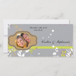 Anuncio de Foto de Boda Floral Marrón y Gris