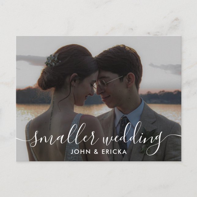 Anuncio de foto de boda más pequeño con caligrafía (Anverso)