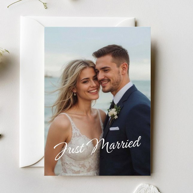 Anuncio de foto de boda recién casados elegante (Subido por el creador)