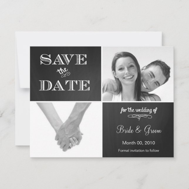 Anuncio de Foto de Chalkboard Save the Date (Anverso)