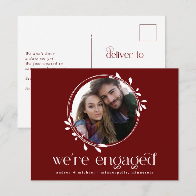 Anuncio de Foto de Compromiso de Invierno Boda (Anverso / Reverso)