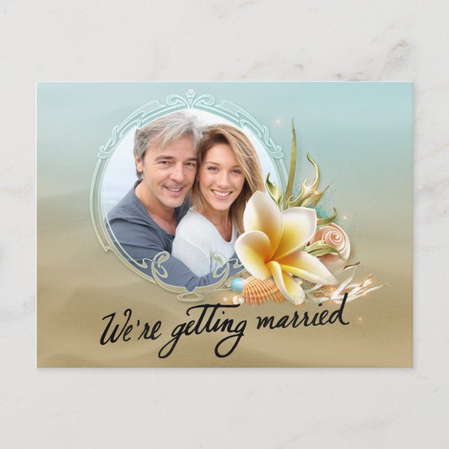 Anuncio de foto de destino de playa para guardar l (Anverso)