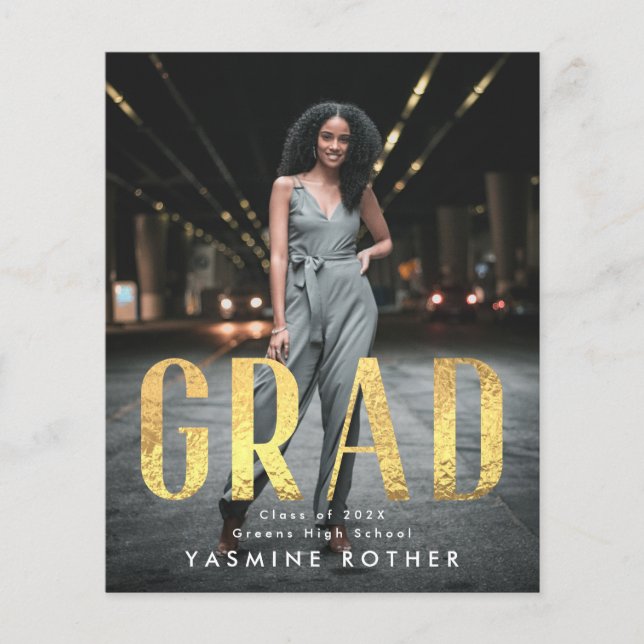 Anuncio de foto de GRAD con hoja de oro y presupue (Anverso)