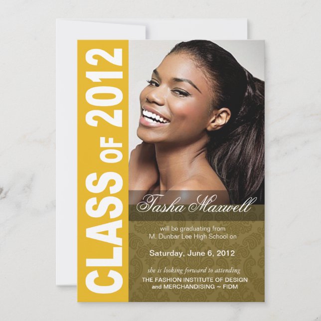 Anuncio de foto de graduación 2012 atrevido e hips (Anverso)