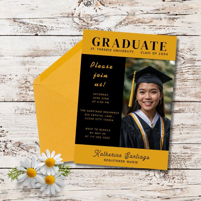 Anuncio de Foto de Graduación Amarillo Negro (Subido por el creador)