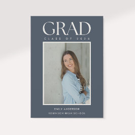 Anuncio de foto de graduación azul clásico moderno