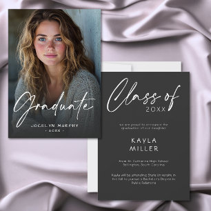 Anuncio de foto de graduación con guión mínimo