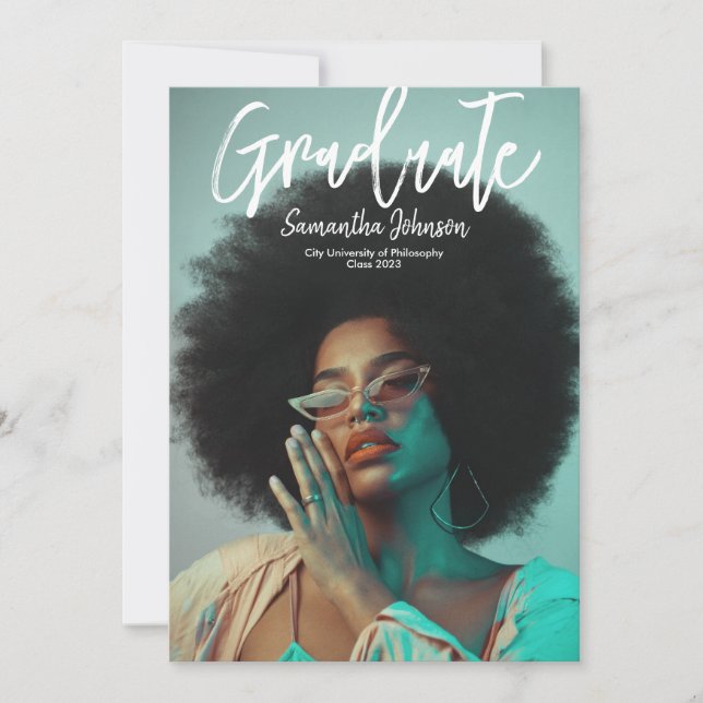 Anuncio de foto de graduación con guión moderno (Anverso)