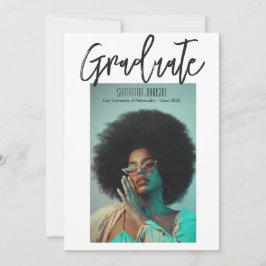 Anuncio de foto de graduación con guión moderno