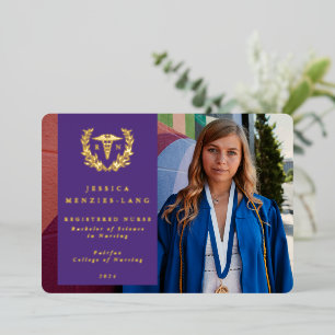Anuncio de foto de graduación de Caduceo RN púrpur