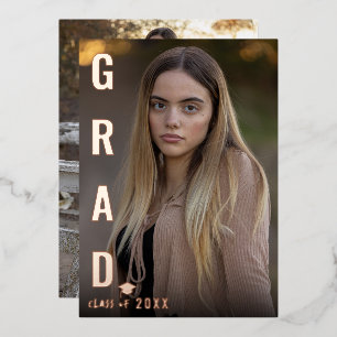 Anuncio de foto de graduación de Foil GRAD de la p