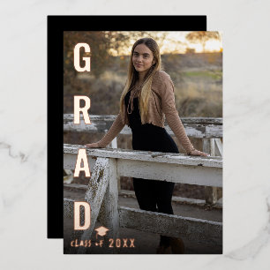Anuncio de foto de graduación de Foil real GRAD