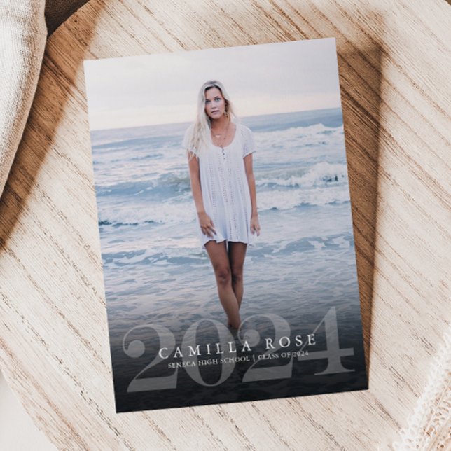 Anuncio de Foto de Graduación Elegancia Audaz 2024 (Bold Elegance - Class of 2024 Graduation Announcement)