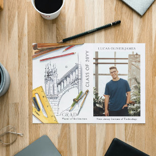 Anuncio de foto de graduación en arquitectura