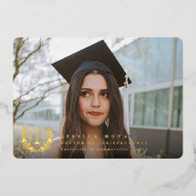 Anuncio de foto de graduación en papel de aluminio