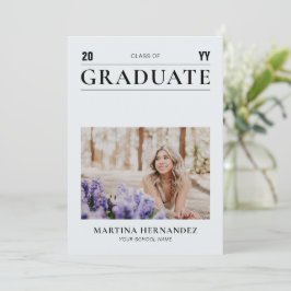 Anuncio de foto de graduación gris simple