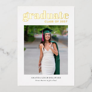 Anuncio de Foto de Graduación Moderna con Hojas de