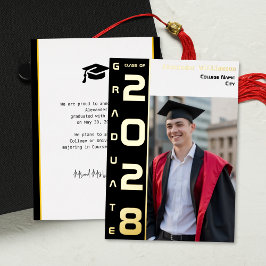 Anuncio de Foto de Graduación Negro Amarillo con H