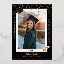 Anuncio de foto de graduación negro elegante