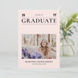 Anuncio de foto de graduación rosa moderno simple